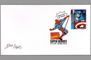 2007-usps-super-heroes-comic-art-stamp-signed-autograph-marvel-fdi-first-day-issue-sdcc-spiderman-captain-america-avengers-dick-ayers