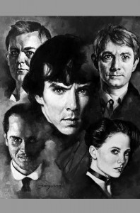 sanjulian-original-art-oil-painting-signed-sherlock-holmes-benedict-cumberbatch-1