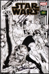 star-wars-marvel-comics-variant-cover-signed-signature-autotraph-jason-aaron-laura-martin-alan-davis-sketch-art-1
